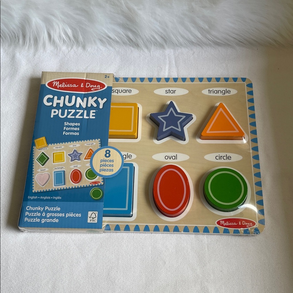Melissa & Doug 8  Chunky Wooden Shape Puzzle Brand New. - Picture 2 of 6